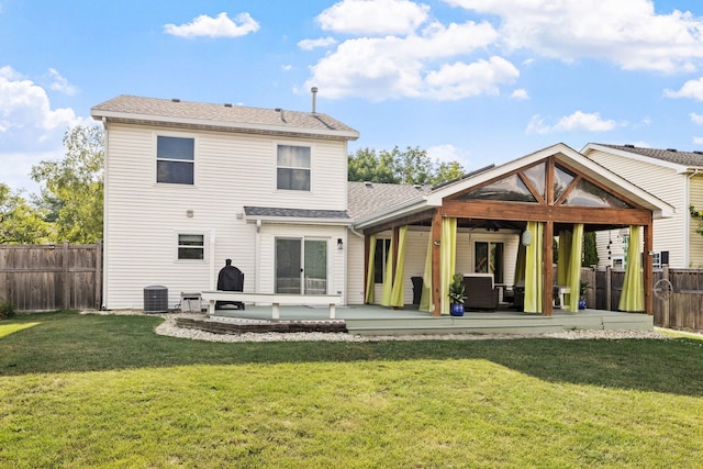 2706 Steamboat Cir, Plainfield, IL 60586 - rear view of property featuring a patio area, a fenced backyard, and a shingled roof
