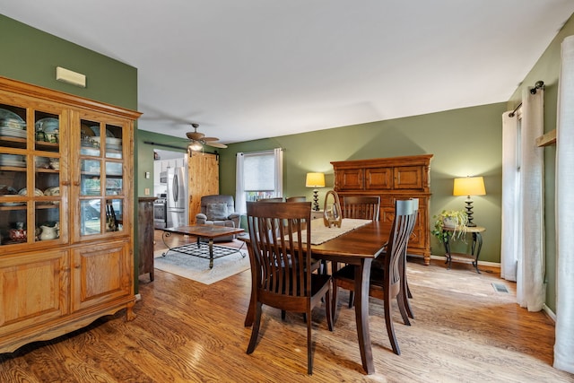 2706 Steamboat Cir, Plainfield, IL 60586 - dining area featuring light wood-style flooring and ceiling fan