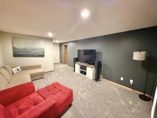 5448 S Branch Ct, Rochelle, IL 61068 - carpeted living room featuring baseboards and recessed lighting
