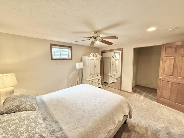 5448 S Branch Ct, Rochelle, IL 61068 - bedroom featuring light carpet, ceiling fan, and recessed lighting