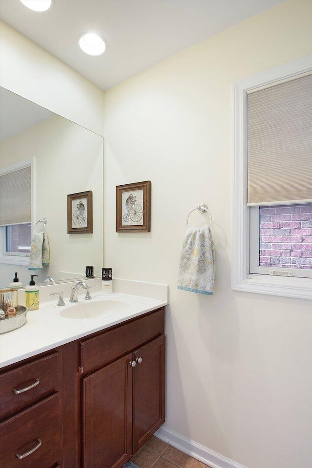 1215 W 33rd St, Chicago, IL 60608 - bathroom with vanity and tile patterned flooring