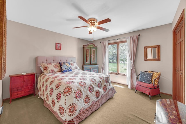 207 Hamilton Ave, Frankfort, IL 60423 - bedroom featuring carpet floors, a closet, and ceiling fan