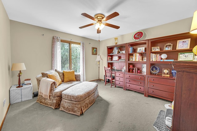 207 Hamilton Ave, Frankfort, IL 60423 - sitting room featuring ceiling fan and carpet flooring