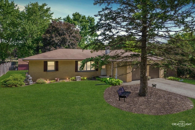 92 Neil Rd, Sugar Grove, IL 60554 - ranch-style home featuring concrete driveway, an attached garage, brick siding, and roof with shingles