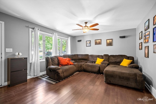 92 Neil Rd, Sugar Grove, IL 60554 - living room featuring wood finished floors and ceiling fan