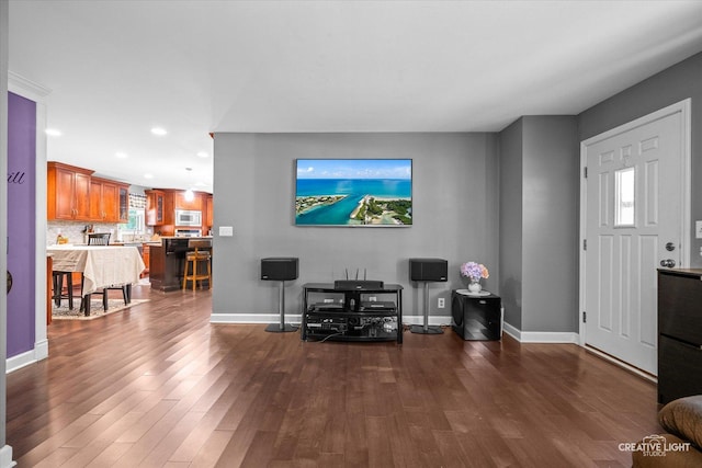 92 Neil Rd, Sugar Grove, IL 60554 - living room with dark wood finished floors and recessed lighting