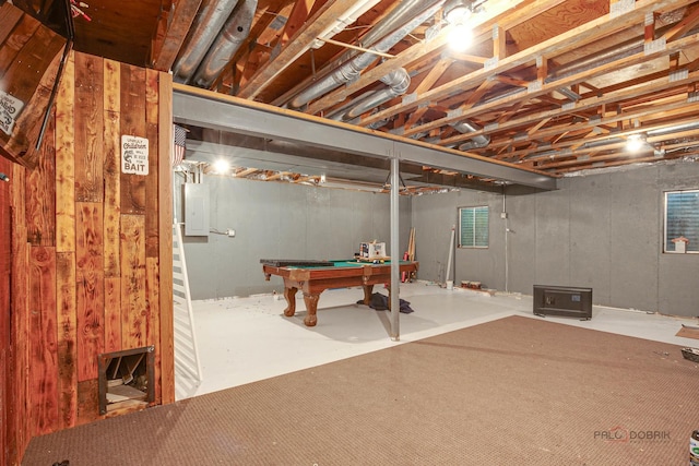 1021 Autumn Dr, Antioch, IL 60002 - unfinished basement with pool table and electric panel