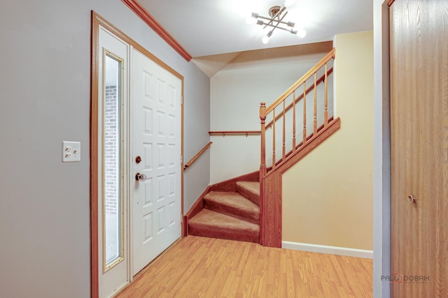 1021 Autumn Dr, Antioch, IL 60002 - entryway featuring stairway and wood finished floors