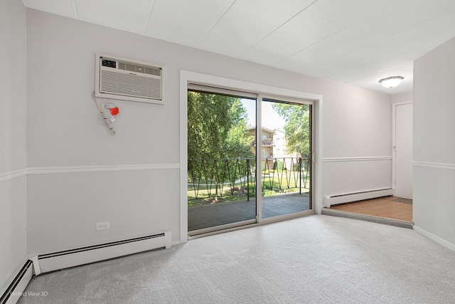 5340 Waterbury Ct Unit 2103, Crestwood, IL 60418 - carpeted empty room with baseboard heating and a wall mounted air conditioner