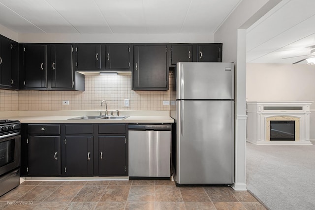 5340 Waterbury Ct Unit 2103, Crestwood, IL 60418 - kitchen featuring stainless steel appliances, dark cabinets, light countertops, and decorative backsplash