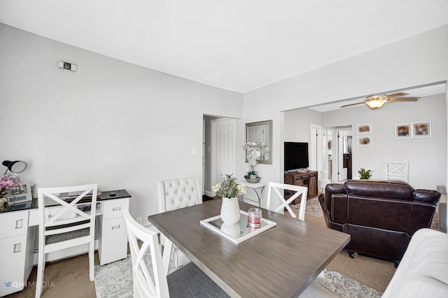 2924 N Mulligan Ave, Chicago, IL 60634 - dining space featuring carpet floors and a ceiling fan