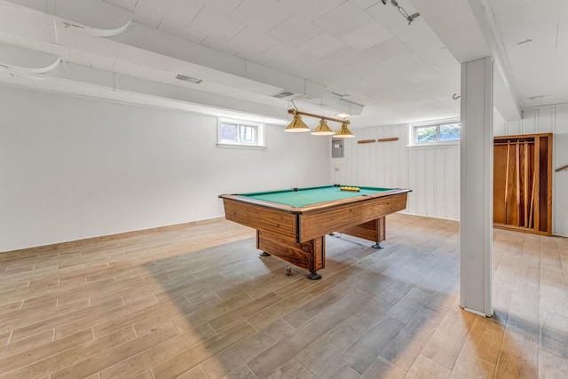 10026 S Spaulding Ave, Evergreen Park, IL 60805 - rec room with light wood-style floors, healthy amount of natural light, and billiards
