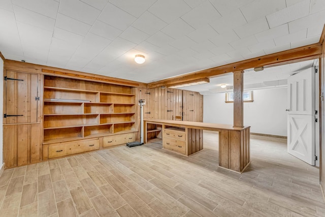 10026 S Spaulding Ave, Evergreen Park, IL 60805 - unfurnished office featuring light wood finished floors and wood walls