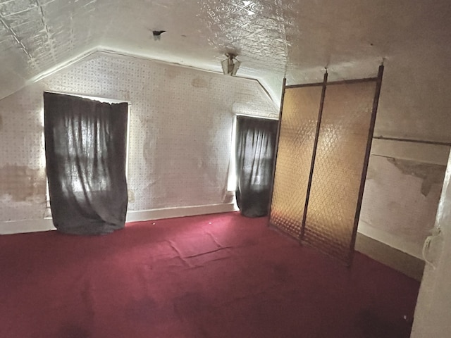 218 S Oneca St, Tonica, IL 61370 - unfurnished bedroom featuring vaulted ceiling and carpet floors