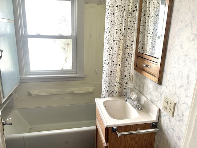 218 S Oneca St, Tonica, IL 61370 - full bathroom with vanity and bathtub / shower combination