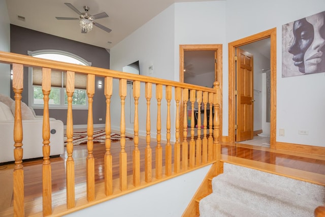 115 E Woodlawn Rd, New Lenox, IL 60451 - staircase with ceiling fan and wood finished floors