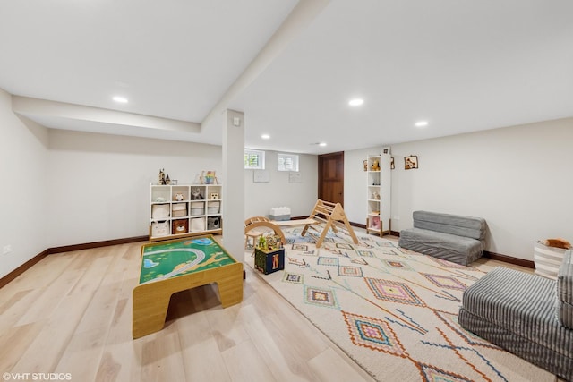11522 Ridgewood Ln, Burr Ridge, IL 60527 - game room featuring wood finished floors and recessed lighting