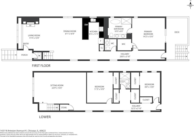 1431 N Artesian Ave Unit 1, Chicago, IL 60622 - view of property floor plan