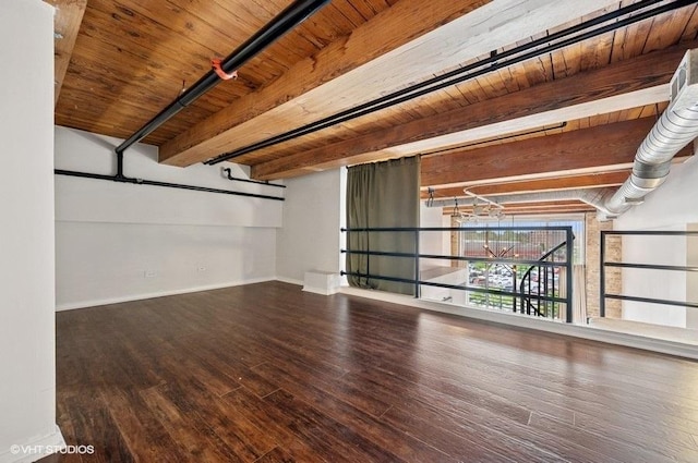 2614 N Clybourn Ave Unit 311, Chicago, IL 60614 - unfurnished living room with a wooden ceiling with exposed beams and wood finished floors