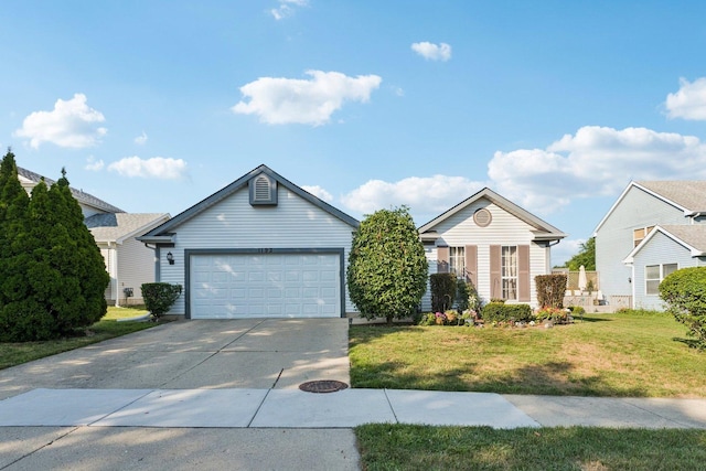 1192 Sumac Trl, Hoffman Estates, IL 60192 - ranch-style house with concrete driveway, a front yard, and a garage