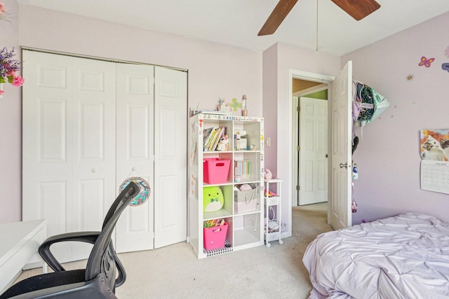 1192 Sumac Trl, Hoffman Estates, IL 60192 - bedroom featuring carpet, a closet, a desk, and ceiling fan