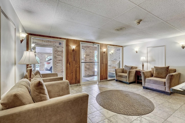512 Redondo Dr Unit 112, Downers Grove, IL 60516 - tiled living area with a drop ceiling