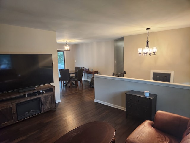 814 S 11th Ave, Saint Charles, IL 60174 - living room with a chandelier and dark wood-style floors