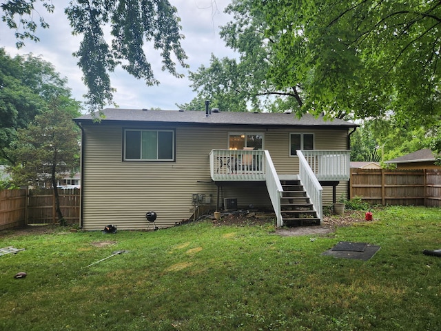 814 S 11th Ave, Saint Charles, IL 60174 - back of house with a deck, a fenced backyard, and stairway