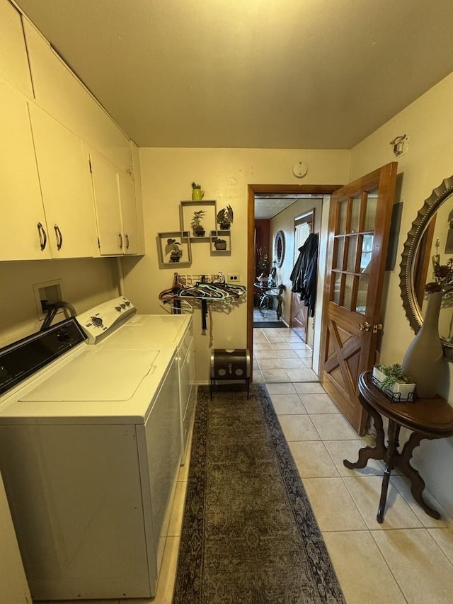 201 S Roy Ave, Northlake, IL 60164 - washroom with cabinet space, separate washer and dryer, and light tile patterned floors