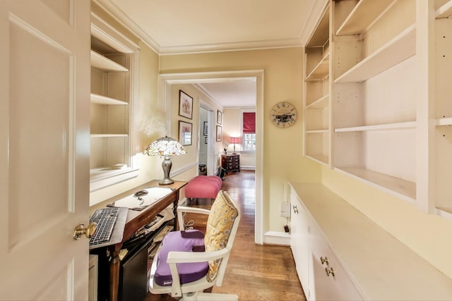 1667 Sunnyside Ave, Highland Park, IL 60035 - home office with crown molding and wood finished floors