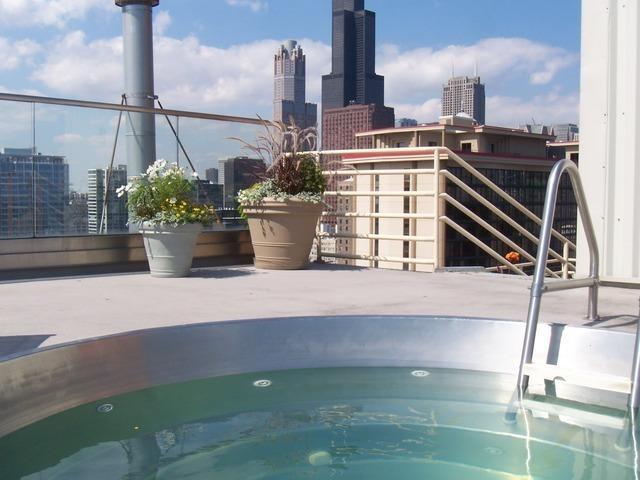 40 E 9th St Unit 903, Chicago, IL 60605 - view of pool with a skyline view and an outdoor hot tub