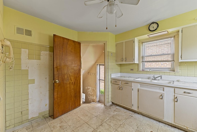 3713 S 57th Ct, Cicero, IL 60804 - kitchen with healthy amount of natural light, light countertops, and ceiling fan