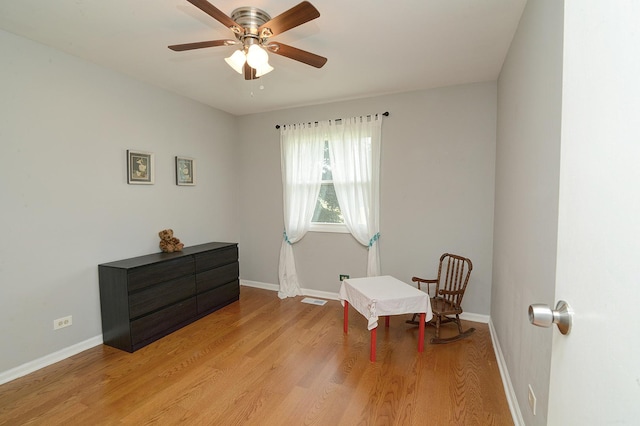 29W324 Grove Ave, West Chicago, IL 60185 - sitting room featuring light wood-style flooring and ceiling fan