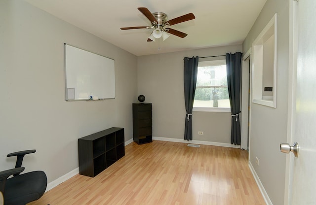 29W324 Grove Ave, West Chicago, IL 60185 - unfurnished bedroom featuring light wood finished floors and a ceiling fan