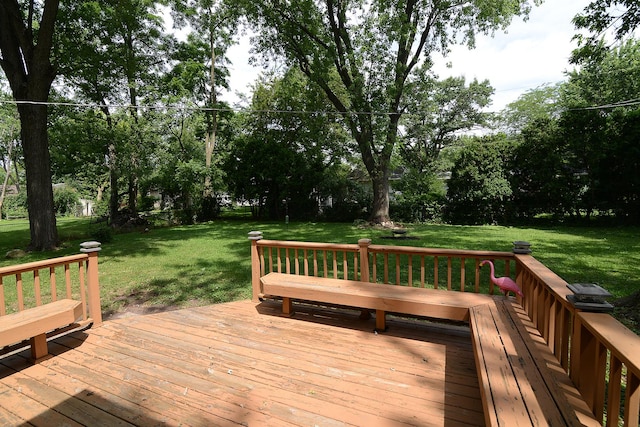 29W324 Grove Ave, West Chicago, IL 60185 - wooden deck featuring a lawn and view of scattered trees