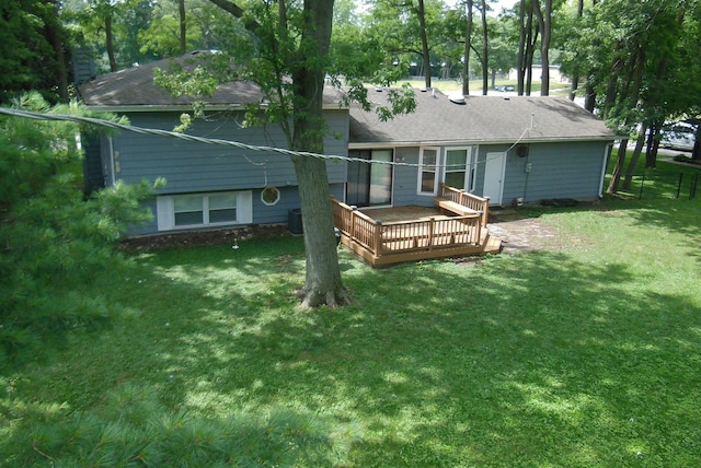 29W324 Grove Ave, West Chicago, IL 60185 - back of house with a deck and roof with shingles