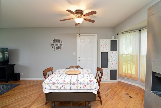 29W324 Grove Ave, West Chicago, IL 60185 - dining space featuring light wood finished floors and ceiling fan