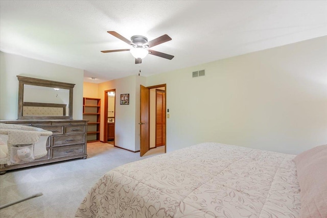 141 Manor Cir, Bloomington, IL 61704 - bedroom with light colored carpet and ceiling fan