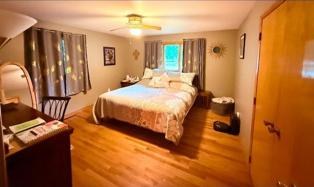 1217 S 7th Ave, Kankakee, IL 60901 - bedroom with wood finished floors and ceiling fan