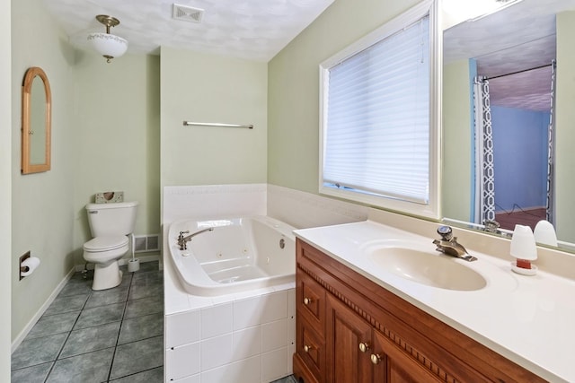 1405 1st Ave, Sterling, IL 61081 - full bath with a whirlpool tub, vanity, and tile patterned floors