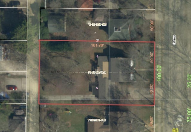 1405 1st Ave, Sterling, IL 61081 - map of property location with property parcel outlined