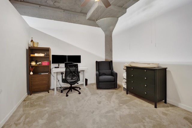 1151 W 14th Pl Unit 238, Chicago, IL 60608 - carpeted office space featuring baseboards and ceiling fan