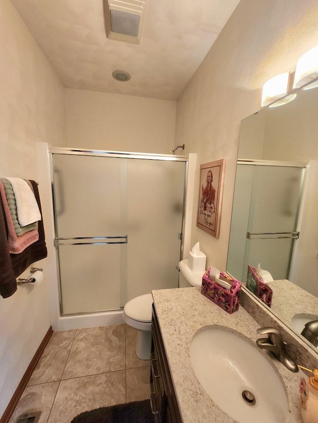 7227 Hawthorne Rdg, Roscoe, IL 61073 - bathroom with vanity, a stall shower, and tile patterned flooring