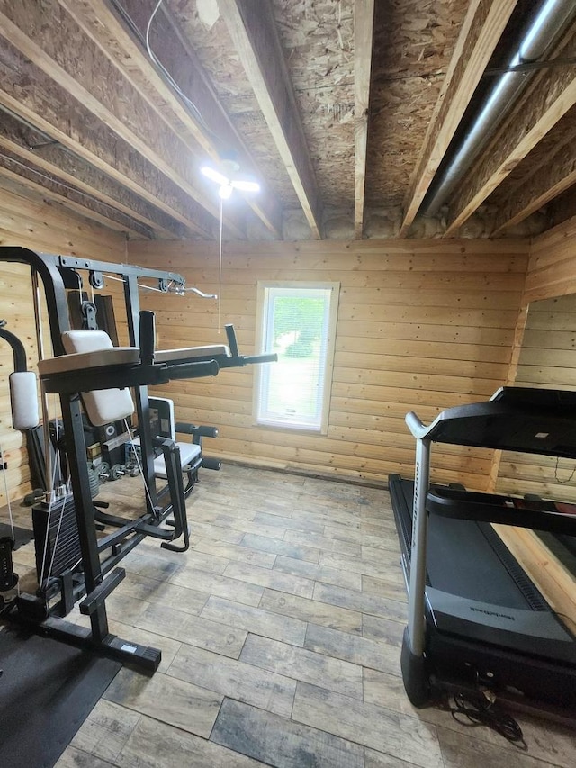 7227 Hawthorne Rdg, Roscoe, IL 61073 - workout room featuring hardwood / wood-style flooring