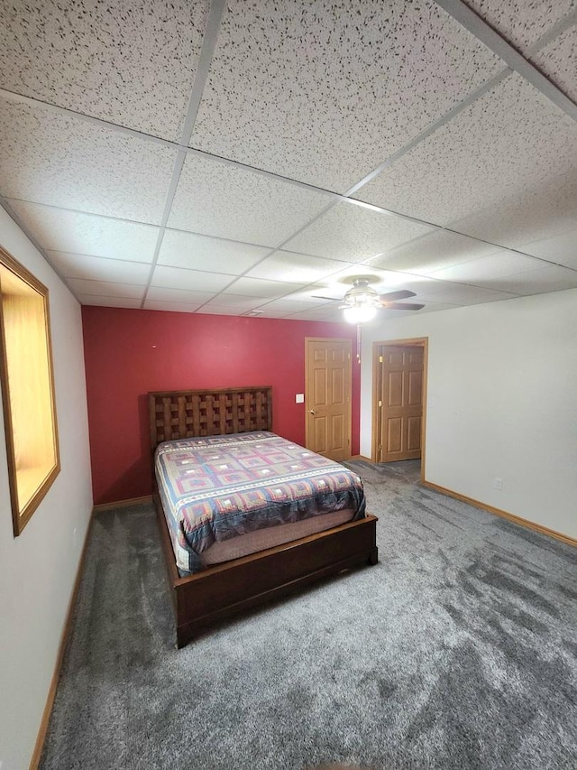 7227 Hawthorne Rdg, Roscoe, IL 61073 - bedroom with a drop ceiling, carpet flooring, and a ceiling fan