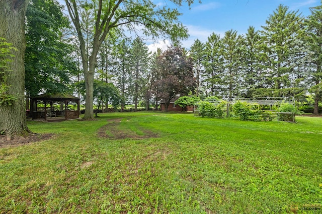 8019 S Malta Rd, Dekalb, IL 60115 - view of grassy yard featuring a gazebo and a vegetable garden