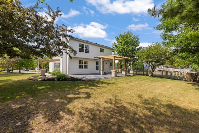 1918 Prairie Ridge Ct, Plainfield, IL 60586 - back of property with a patio area, a pergola, and a chimney