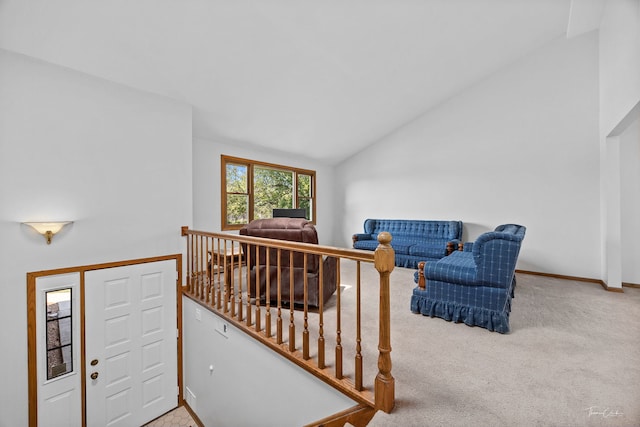 13301 Maverick Trl, Homer Glen, IL 60491 - stairs with vaulted ceiling and carpet floors