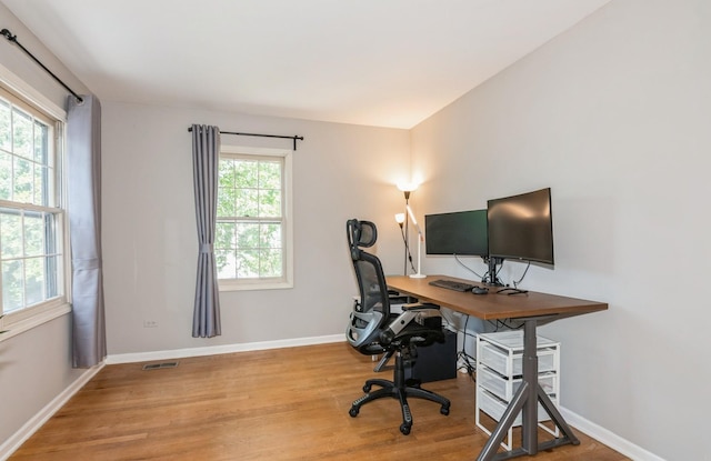 200 Timbercrest Dr, Schaumburg, IL 60193 - office area featuring wood finished floors and baseboards
