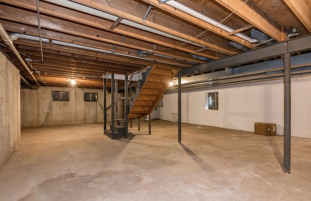 200 Timbercrest Dr, Schaumburg, IL 60193 - unfinished basement with stairway